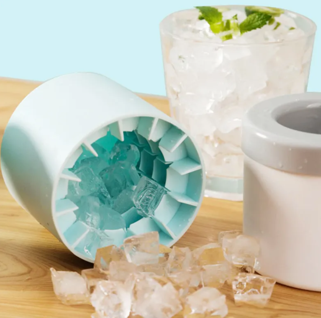 Portable 2-in-1 Ice Bucket and Cube Maker